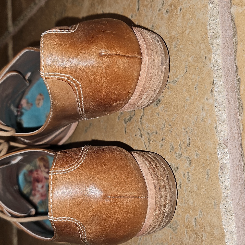 Hinge Oxford Brown Leather Women's Size 9.5 - Picture 4 of 8